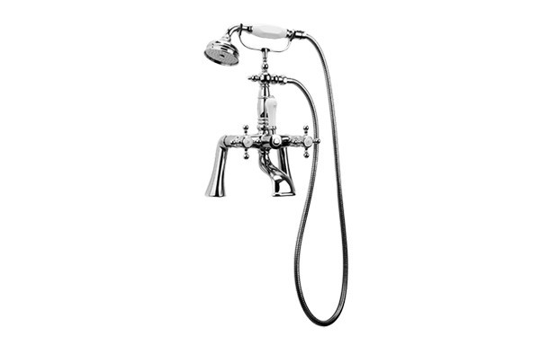 GRAFF G-3890-C2 CANTERBURY EXPOSED DECK-MOUNTED TUB FILLER WITH HANDSHOWER SET