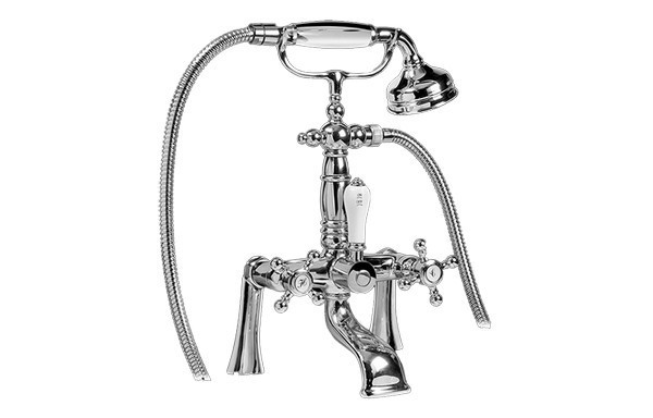 GRAFF G-3893-C2 CANTERBURY EXPOSED DECK-MOUNTED TUB FILLER WITH HANDSHOWER SET