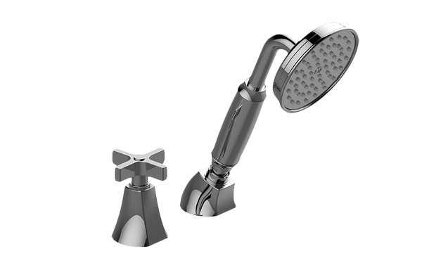 GRAFF G-6856-C15B FINEZZA DUE DECK-MOUNTED HANDSHOWER AND DIVERTER SET WITH CROSS HANDLE