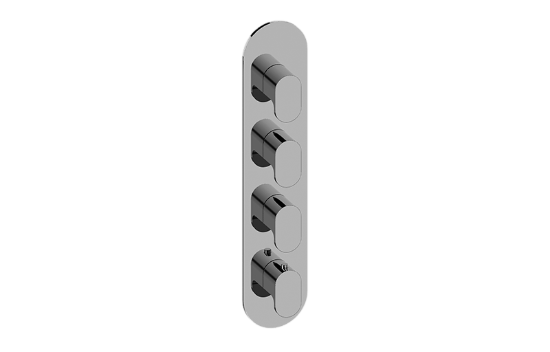 GRAFF G-8058-LM44E0-T AMETIS ROUND THERMOSTATIC 4-HOLE TRIM PLATE WITH FOUR HANDLES
