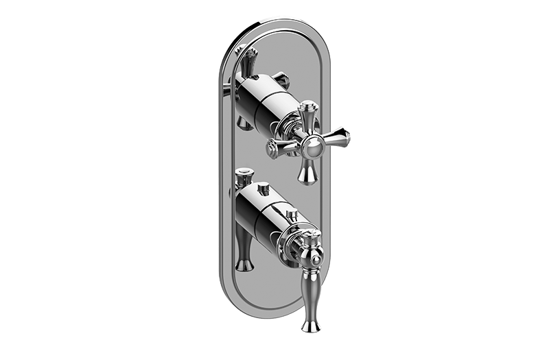 GRAFF G-8086-LM22C3-T LAUREN VALVE TRIM WITH ONE CROSS AND ONE LEVER HANDLE