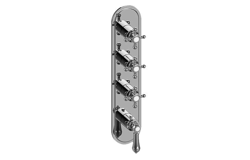 GRAFF G-8088-LM34C2-T CANTERBURY VALVE TRIM WITH ONE LEVER AND THREE CROSS HANDLES