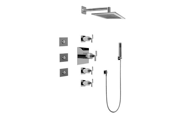 GRAFF GC1.122A-C9S-T IMMERSION CONTEMPORARY SQUARE THERMOSTATIC SET WITH BODY SPRAYS AND HANDSHOWER ( TRIM)