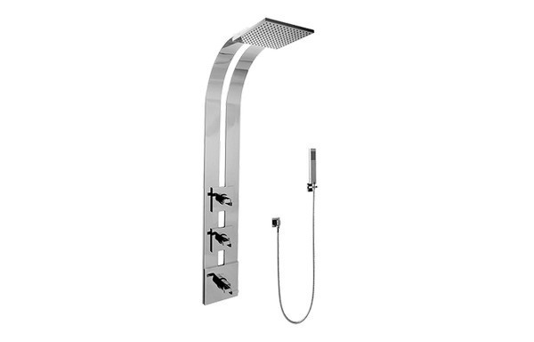 GRAFF GE2.020A-C9S IMMERSION SQUARE THERMOSTATIC SKI SHOWER SET WITH HANDSHOWERS (TRIM AND ROUGH)