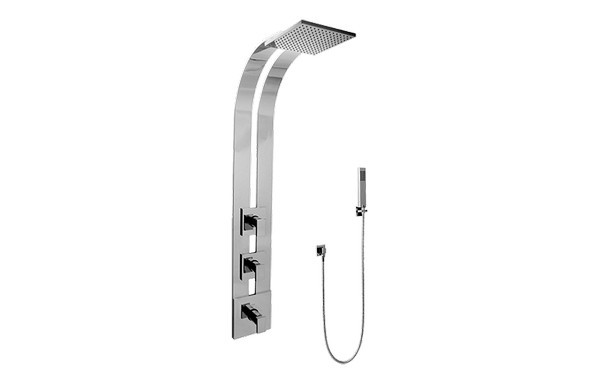 GRAFF GE2.020A-LM31S SOLAR SQUARE THERMOSTATIC SKI SHOWER SET WITH HANDSHOWERS (TRIM AND ROUGH)