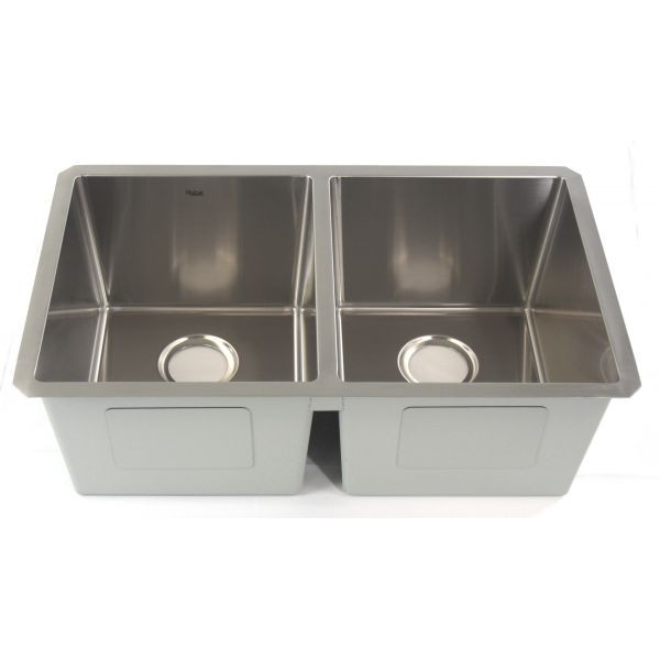 RATEL 3218R25 32 1/4 INCH DOUBLE BOWL UNDERMOUNT STAINLESS STEEL KITCHEN SINK