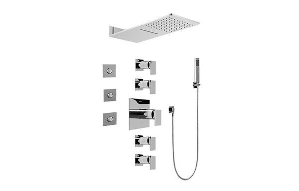 GRAFF GH1.123A-LM31S-PC AQUA-SENSE FULL SQUARE THERMOSTATIC SHOWER SYSTEM IN POLISHED CHROME