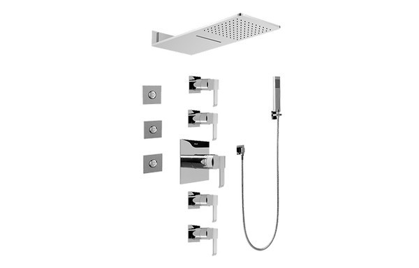 GRAFF GH1.123A-LM38S-PC AQUA-SENSE FULL SQUARE THERMOSTATIC SHOWER SYSTEM IN POLISHED CHROME