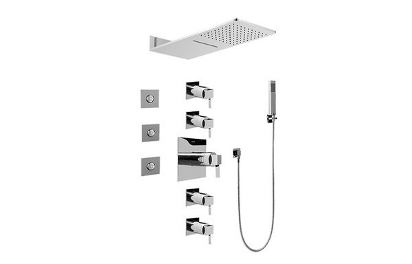 GRAFF GH1.123A-LM39S-PC AQUA-SENSE FULL SQUARE THERMOSTATIC SHOWER SYSTEM IN POLISHED CHROME