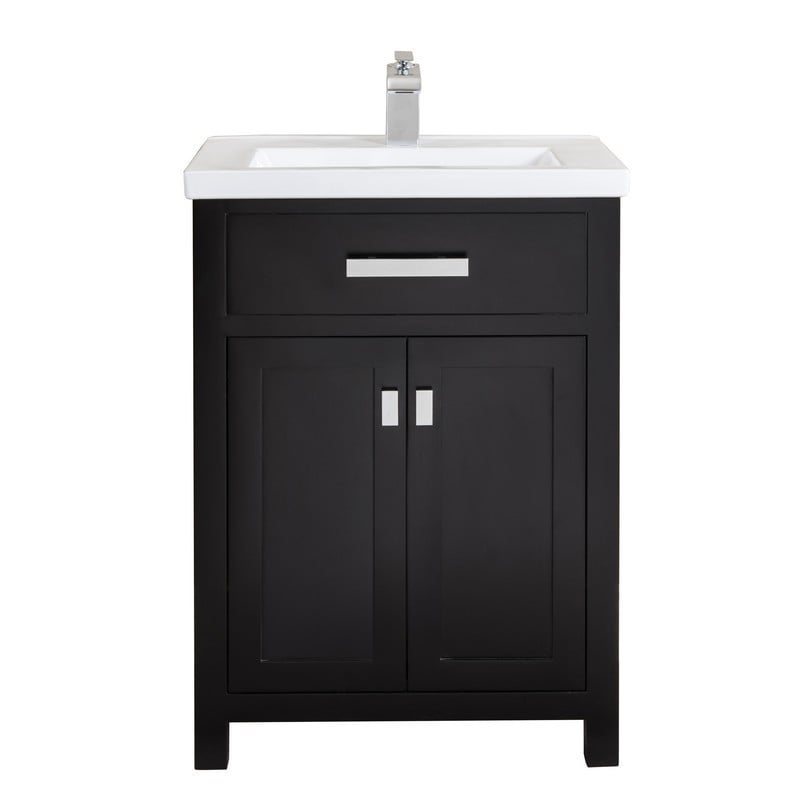 WATER-CREATION MY24CR-000000000 MYRA 24 INCH SINGLE BOWL CERAMICS TOP VANITY WITH DOUBLE DOOR