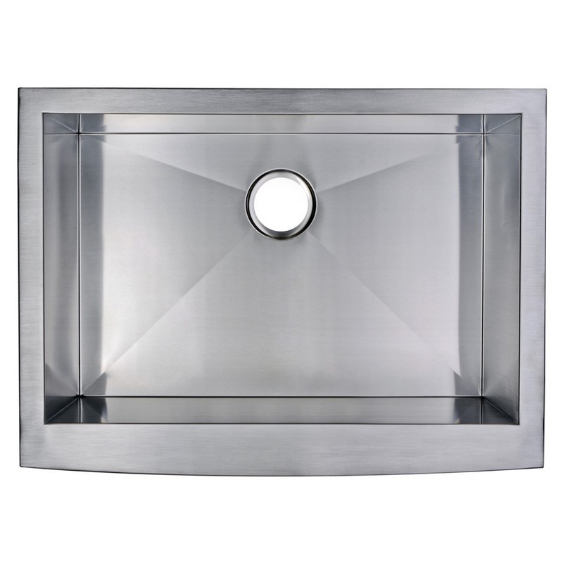 WATER-CREATION SSSG-AS-3022A-16 30 X 22 INCH ZERO RADIUS SINGLE BOWL STAINLESS STEEL HAND MADE APRON FRONT KITCHEN SINK WITH DRAIN, STRAINER, AND BOTTOM GRID