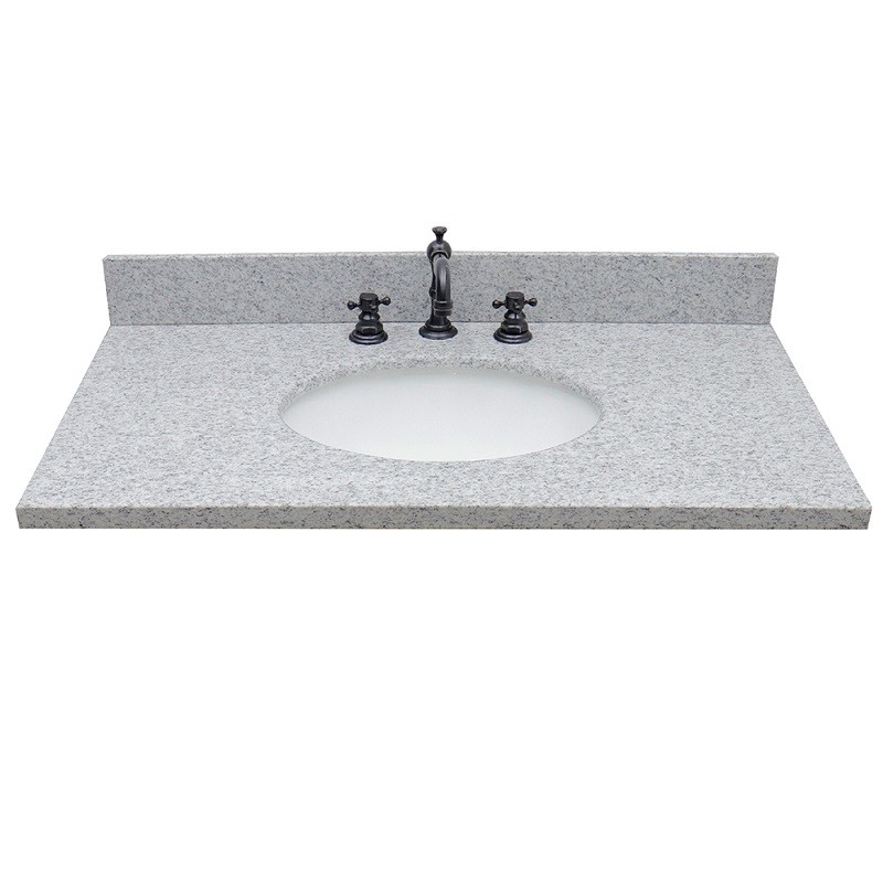 BELLATERRA 430001-37-GYO 37 INCH GRAY GRANITE COUNTERTOP WITH OVAL SINK