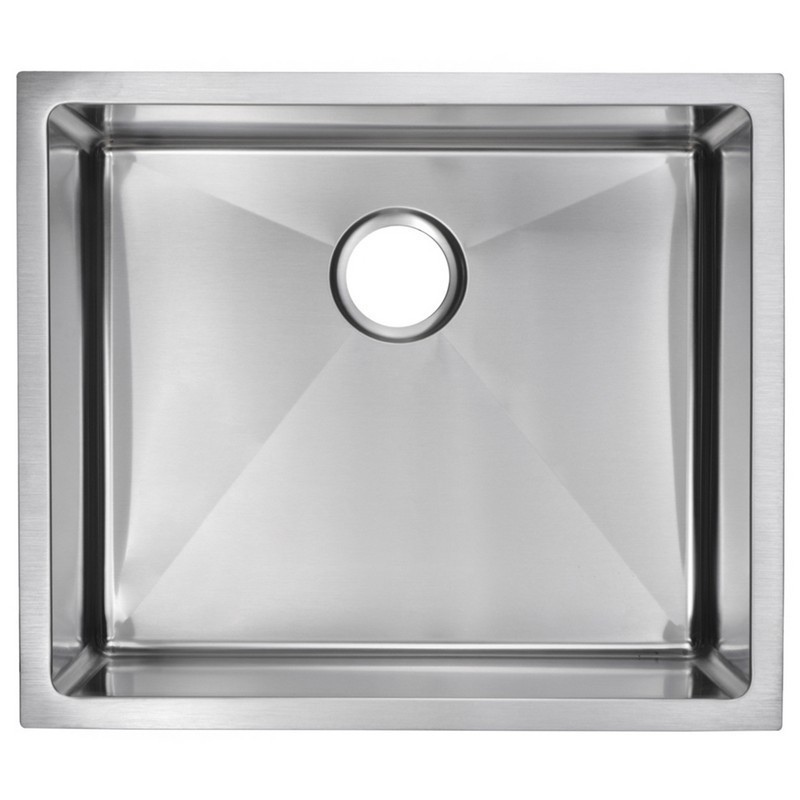 WATER-CREATION SSS-US-2320B-16 23 X 20 INCH 15MM CORNER RADIUS SINGLE BOWL STAINLESS STEEL HAND MADE UNDERMOUNT KITCHEN SINK WITH DRAIN AND STRAINER