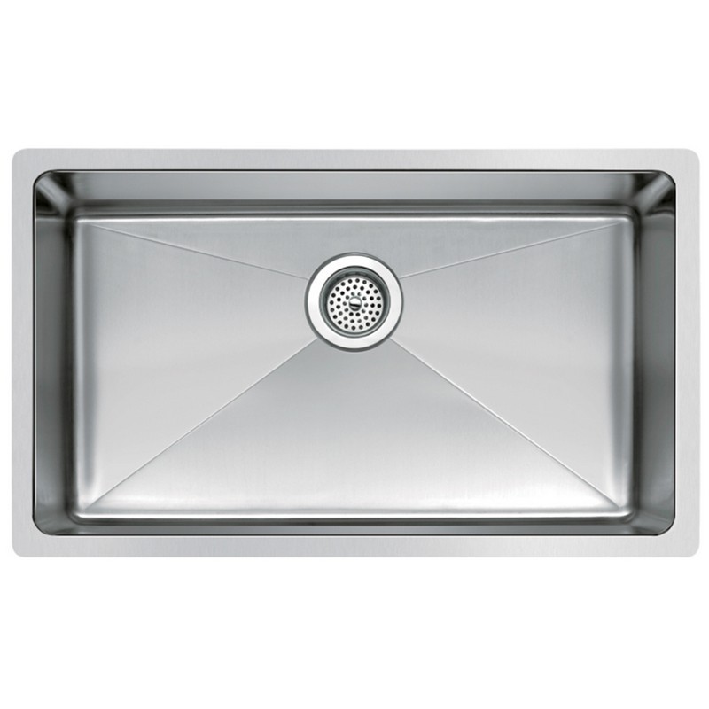 WATER-CREATION SSS-US-3018B-16 30 X 18 INCH SINGLE BOWL STAINLESS STEEL HAND MADE UNDERMOUNT KITCHEN SINK WITH COVED CORNERS, DRAIN AND STRAINER