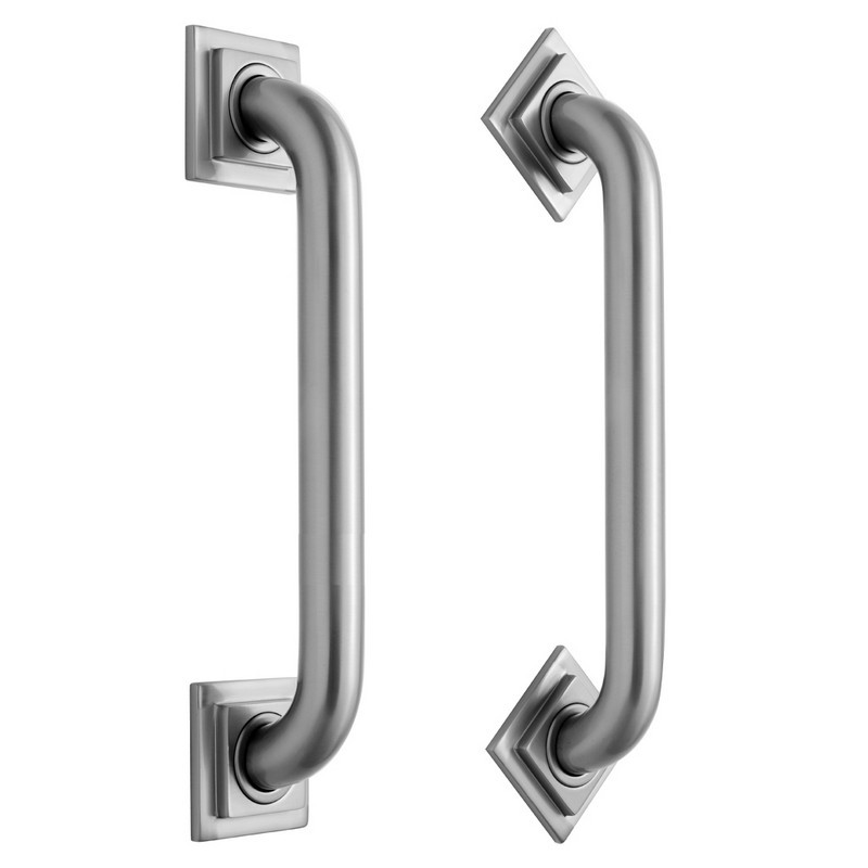 JACLO 2718 18 INCH DELUXE GRAB BAR WITH CONTEMPORARY SQUARE/DIAMOND FLANGE