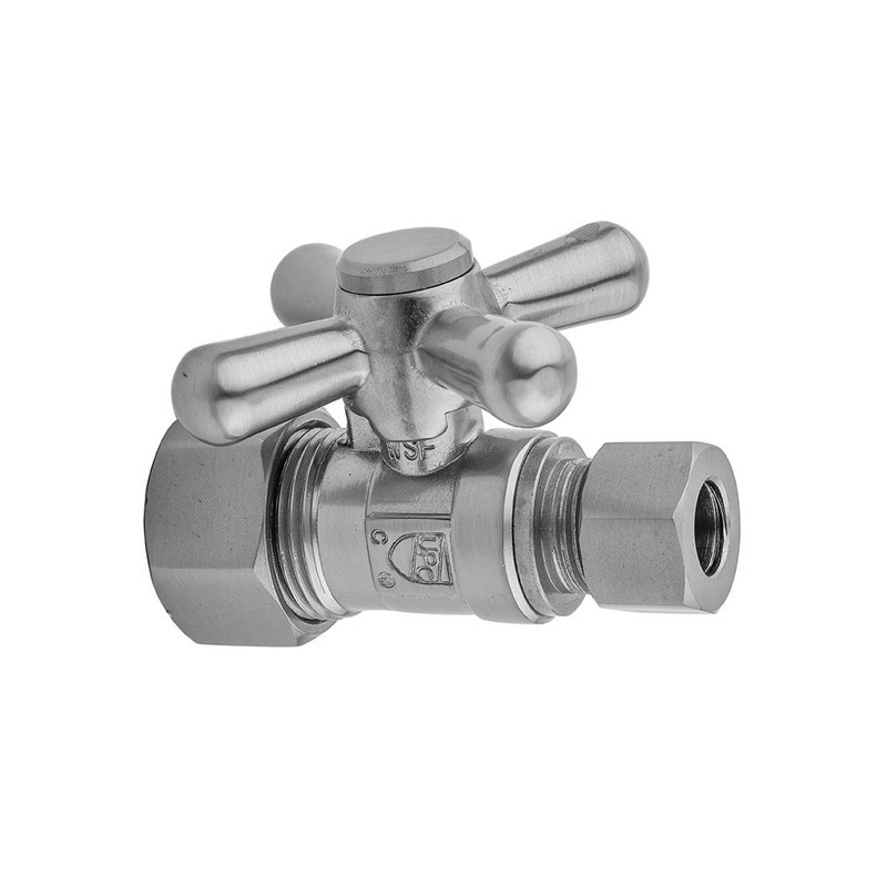 x 3/8 O.D Jaclo 622-2-SC Straight Pattern 5/8 O.D Compression Valve with Contemporary Round Lever Handle Satin Chrome Standard Plumbing Supply