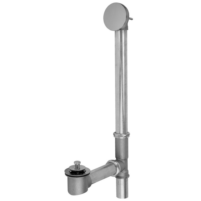 JACLO 369-513 BRASS TUB DRAIN BOTTOM OUTLET LIFT AND TURN WITH FACEPLATE (ROUND) FULLY POLISHED AND PLATED TUB WASTE
