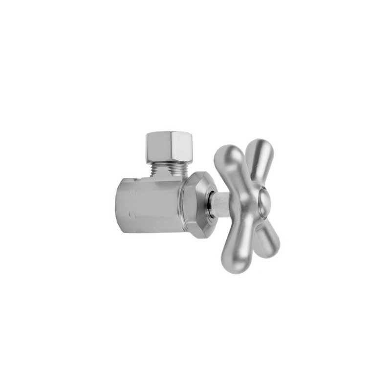 JACLO 585X MULTI TURN ANGLE PATTERN 3/8 INCH IPS X 3/8 INCH O.D. SUPPLY VALVE WITH CROSS HANDLE