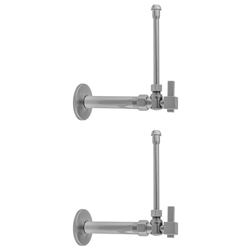 JACLO 616-6-62 QUARTER TURN ANGLE PATTERN 1/2 INCH IPS X 3/8 INCH O.D. FAUCET SUPPLY KIT WITH SQUARE LEVER HANDLE, 20 INCH SUPPLY TUBES, ESCUTCHEONS