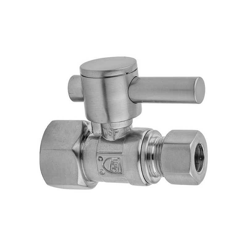 JACLO 618-2 QUARTER TURN STRAIGHT PATTERN 3/8 INCH IPS X 3/8 INCH O.D. SUPPLY VALVE WITH CONTEMPO LEVER HANDLE