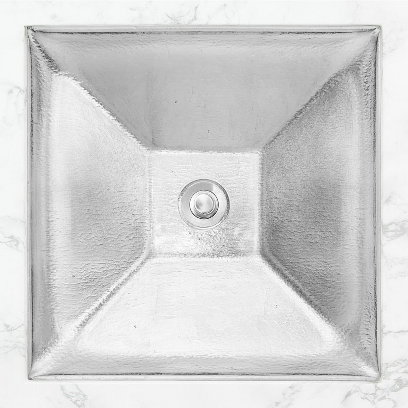 LINKASINK AG04F SOLID GLOMIS 18 INCH ARTISAN GLASS LARGE SQUARE UNDERMOUNT BATHROOM SINK
