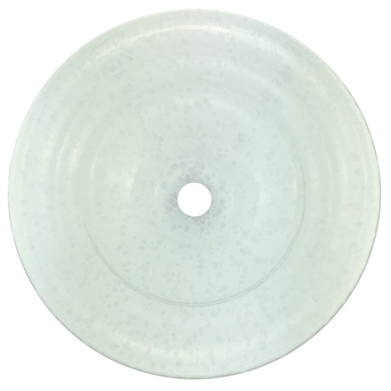 LINKASINK AG06G-01 GLASS CRACKLE 13.5 INCH ARTISAN GLASS SMALL ROUND WHITE VESSEL SINK