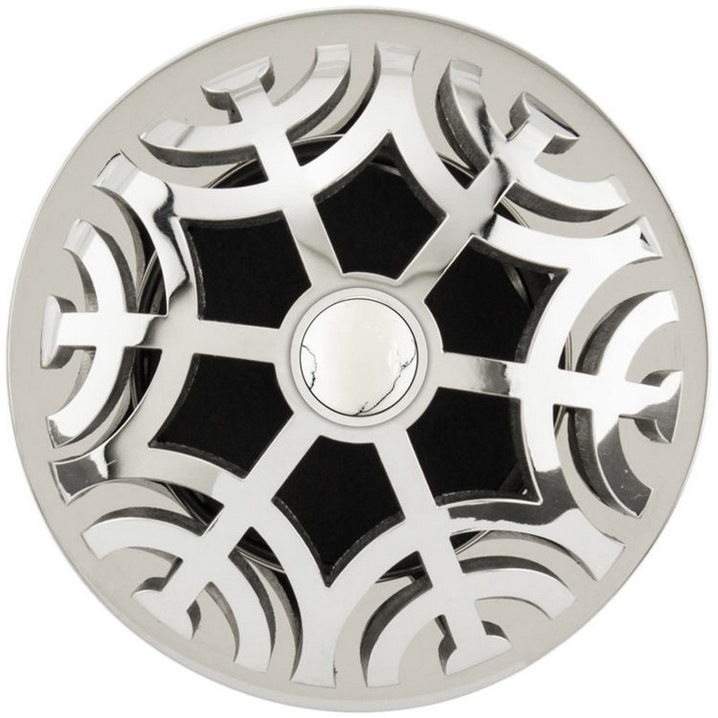 LINKASINK D011 PS-SCR03 MAZE GRID STRAINER-POLISHED SMOOTH FINISH AND WHITE STONE SCREW