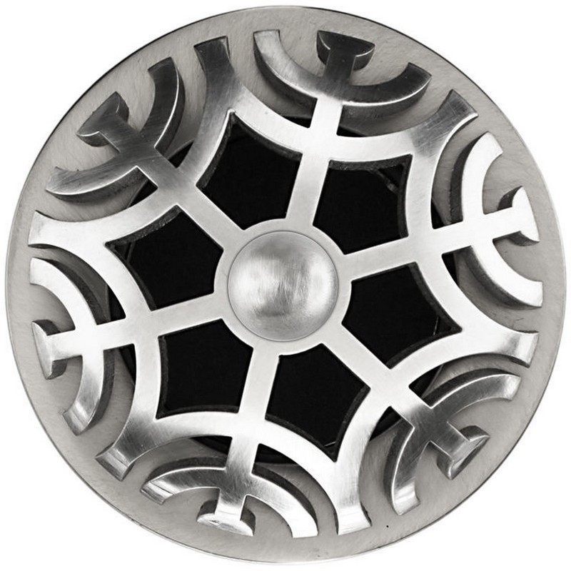 LINKASINK D011 SSB SCR01 MAZE GRID STRAINER-SATIN SMOOTH BRASS COATED AND METAL SPHERE SCREW
