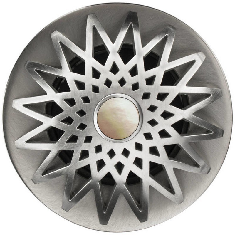 LINKASINK D015 SS-SCR02 STAR GRID STRAINER WITH MOTHER OF PEARL SCREW