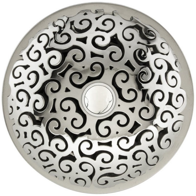 LINKASINK D016 PS-SCR02 SWIRL GRID STRAINER WITH MOTHER OF PEARL SCREW