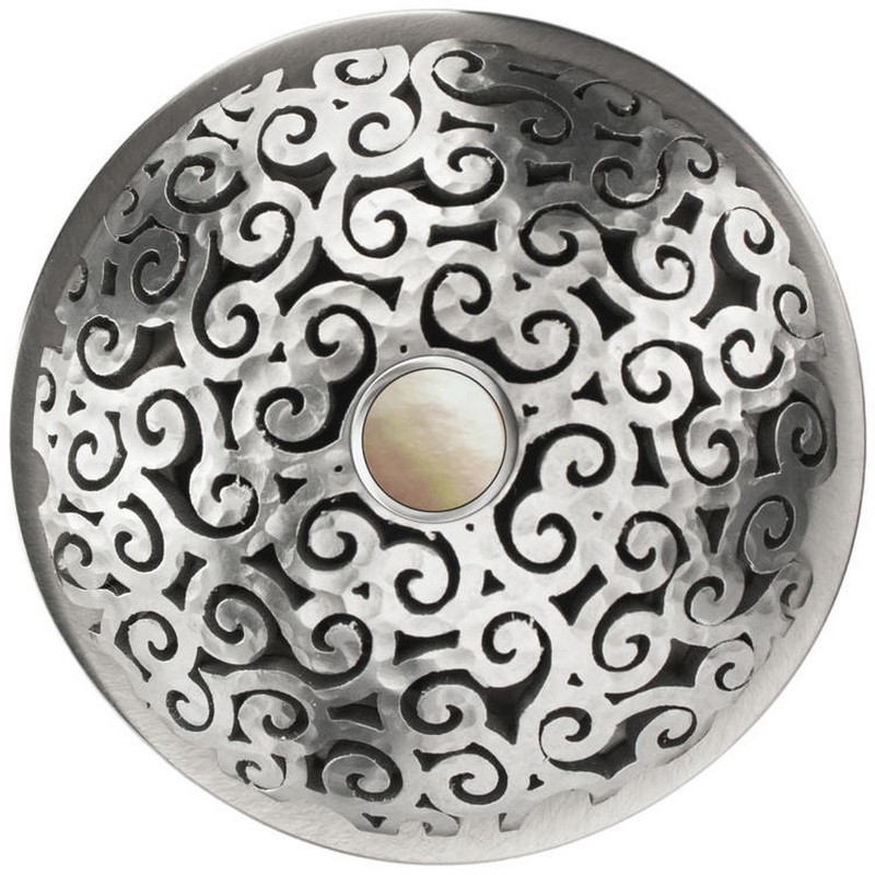 LINKASINK D016 SH-SCR02 SWIRL GRID STRAINER WITH MOTHER OF PEARL SCREW