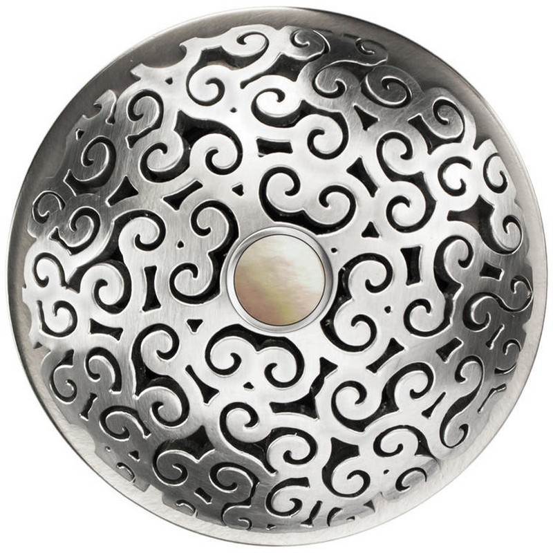LINKASINK D016 SS-SCR02 SWIRL GRID STRAINER WITH MOTHER OF PEARL SCREW