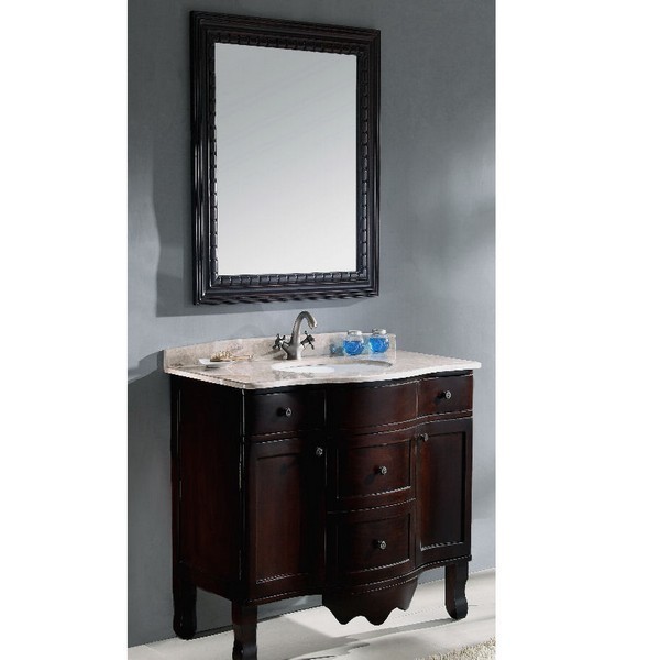 LEGION FURNITURE WA3045 38 INCH SOLID WOOD VANITY IN CHERRY BROWN, NO FAUCET