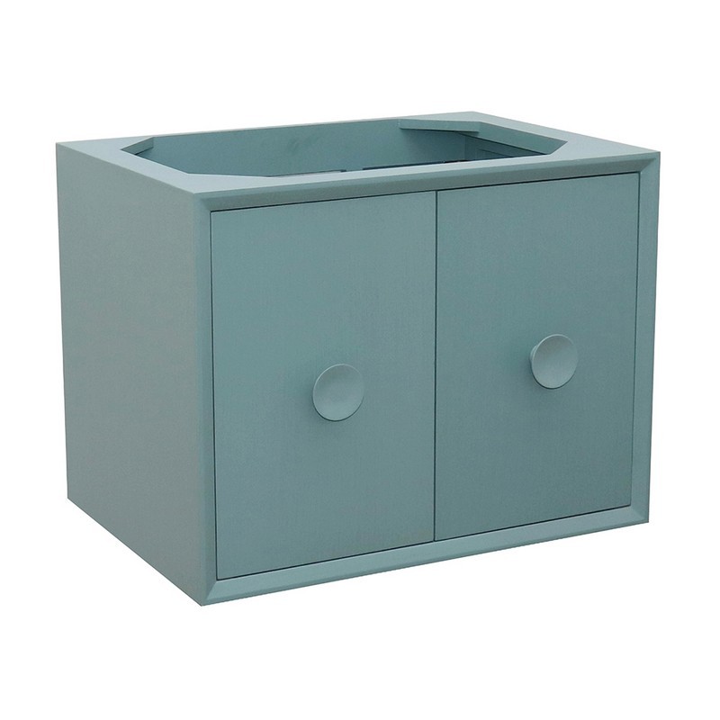 BELLATERRA 400400-CAB-AB STORA 30 INCH SINGLE WALL MOUNT VANITY IN AQUA BLUE, CABINET ONLY