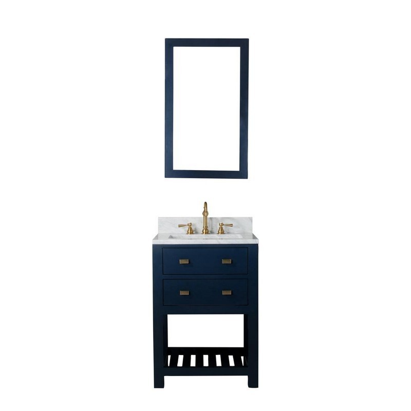 WATER-CREATION MA24CW06MB-000TL1206 MADALYN 24 INCH MONARCH BLUE SINGLE SINK BATHROOM VANITY WITH SATIN BRASS FAUCET