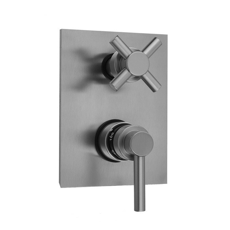 JACLO T7530-TRIM RECTANGLE PLATE WITH CONTEMPO LOW LEVER THERMOSTATIC VALVE WITH CONTEMPO CROSS BUILT-IN 2-WAY OR 3-WAY DIVERTER/VOLUME CONTROLS (J-TH34-686 / J-TH34-687 / J-TH34-688 / J-TH34-689)