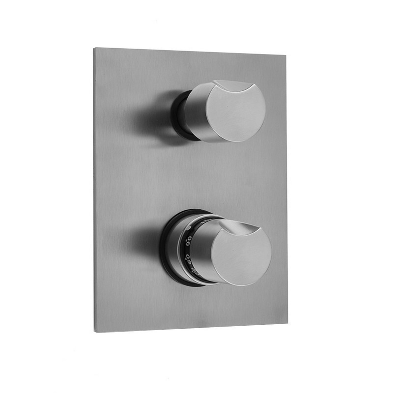 JACLO T7537-TRIM RECTANGLE PLATE WITH THUMB THERMOSTATIC VALVE WITH THUMB BUILT-IN 2-WAY OR 3-WAY DIVERTER/VOLUME CONTROLS (J-TH34-686 / J-TH34-687 / J-TH34-688 / J-TH34-689)