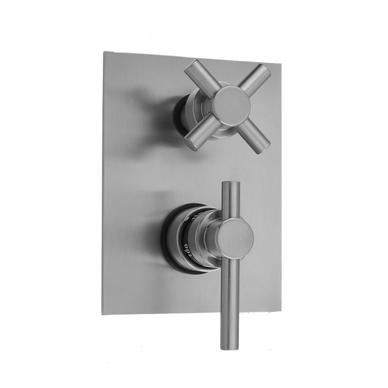 JACLO T7538-TRIM RECTANGLE PLATE WITH CONTEMPO PEG THERMOSTATIC VALVE WITH CONTEMPO CROSS BUILT-IN 2-WAY OR 3-WAY DIVERTER/VOLUME CONTROLS (J-TH34-686 / J-TH34-687 / J-TH34-688 / J-TH34-689)