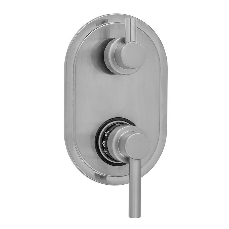 JACLO T8533-TRIM OVAL PLATE WITH CONTEMPO LOW LEVER THERMOSTATIC VALVE WITH SHORT PEG LEVER BUILT-IN 2-WAY OR 3-WAY DIVERTER/VOLUME CONTROLS (J-TH34-686 / J-TH34-687 / J-TH34-688 / J-TH34-689)