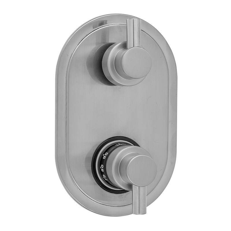 JACLO T8534-TRIM OVAL PLATE WITH CONTEMPO SHORT PEG LEVER THERMOSTATIC VALVE WITH SHORT PEG LEVER BUILT-IN 2-WAY OR 3-WAY DIVERTER/VOLUME CONTROLS (J-TH34-686 / J-TH34-687 / J-TH34-688 / J-TH34-689)
