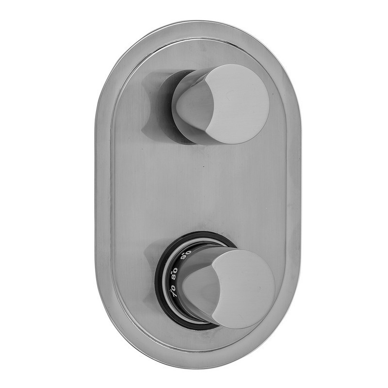 JACLO T8537-TRIM OVAL PLATE WITH THUMB THERMOSTATIC VALVE WITH THUMB BUILT-IN 2-WAY OR 3-WAY DIVERTER/VOLUME CONTROLS (J-TH34-686 / J-TH34-687 / J-TH34-688 / J-TH34-689)