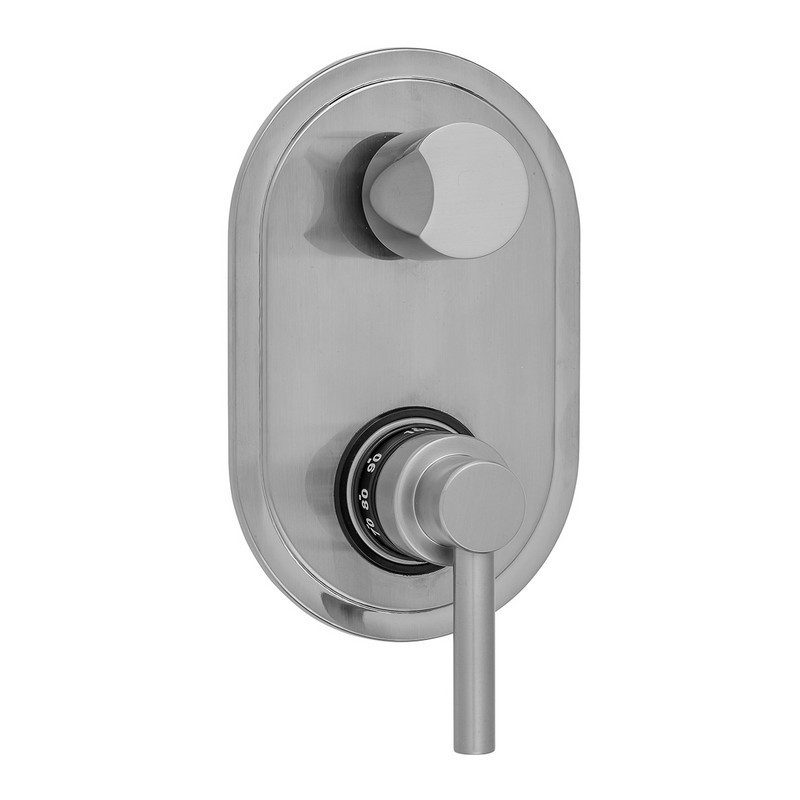 JACLO T8572-TRIM OVAL PLATE WITH LOW LEVER THERMOSTATIC VALVE WITH THUMB BUILT-IN 2-WAY OR 3-WAY DIVERTER/VOLUME CONTROLS (J-TH34-686 / J-TH34-687 / J-TH34-688 / J-TH34-689)