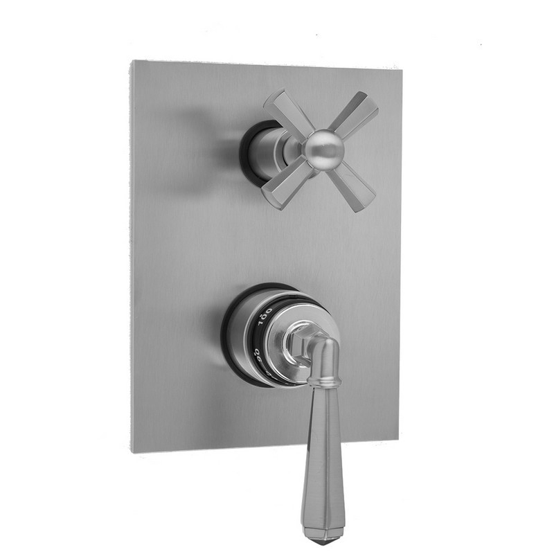JACLO T8586-TRIM RECTANGLE PLATE WITH HEX LEVER THERMOSTATIC VALVE WITH HEX CROSS BUILT-IN 2-WAY OR 3-WAY DIVERTER/VOLUME CONTROLS (J-TH34-686 / J-TH34-687 / J-TH34-688 / J-TH34-689)