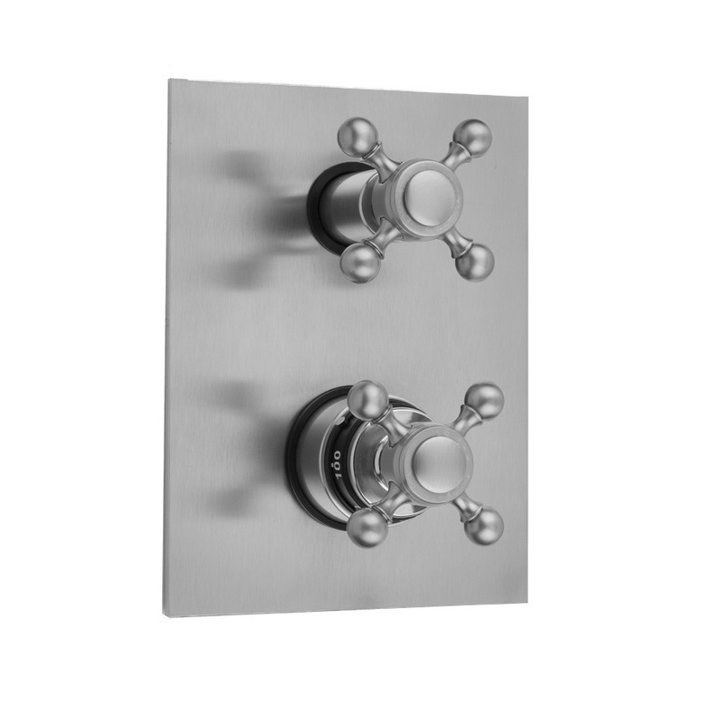 JACLO T8757-TRIM RECTANGLE PLATE WITH BALL CROSS THERMOSTATIC VALVE WITH BALL CROSS BUILT-IN 2-WAY OR 3-WAY DIVERTER/VOLUME CONTROLS (J-TH34-686 / J-TH34-687 / J-TH34-688 / J-TH34-689)