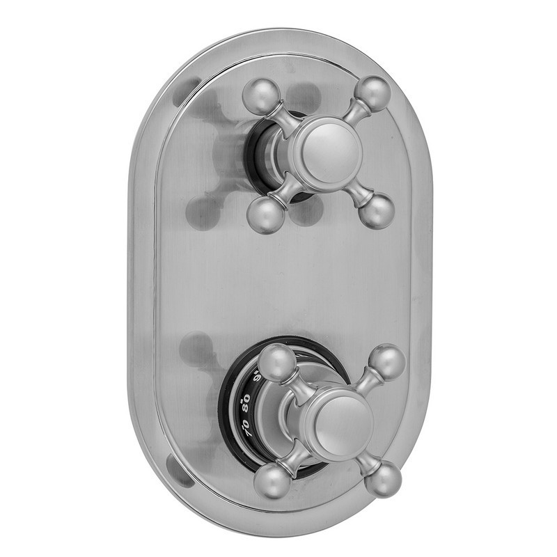 JACLO T9757-TRIM OVAL PLATE WITH BALL CROSS THERMOSTATIC VALVE WITH BALL CROSS BUILT-IN 2-WAY OR 3-WAY DIVERTER/VOLUME CONTROLS (J-TH34-686 / J-TH34-687 / J-TH34-688 / J-TH34-689)