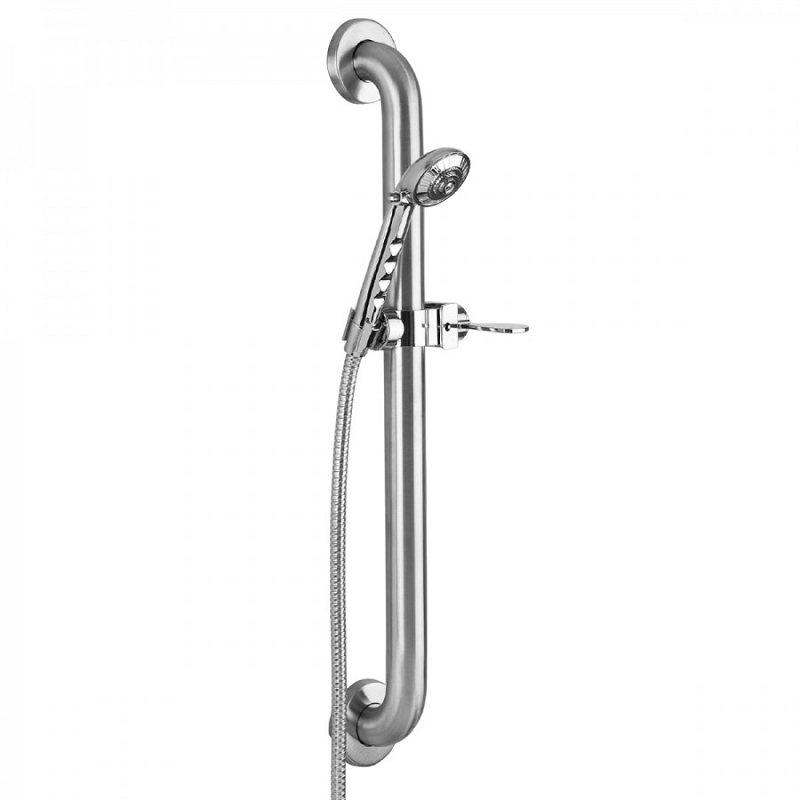 JACLO 1224-1271SS-PCH 24 INCH COMMERCIAL GRAB BAR WITH SLIDING HANDSHOWER KIT IN POLISHED CHROME