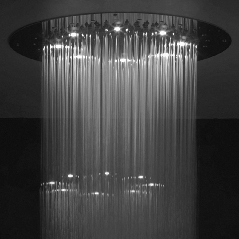 JACLO 40R-DLCT-PCH 40 INCH 1-FUNCTION CHROMATHERAPY CIRCOLARE FLAT DREAM LIGHT SHOWERHEAD IN POLISHED CHROME