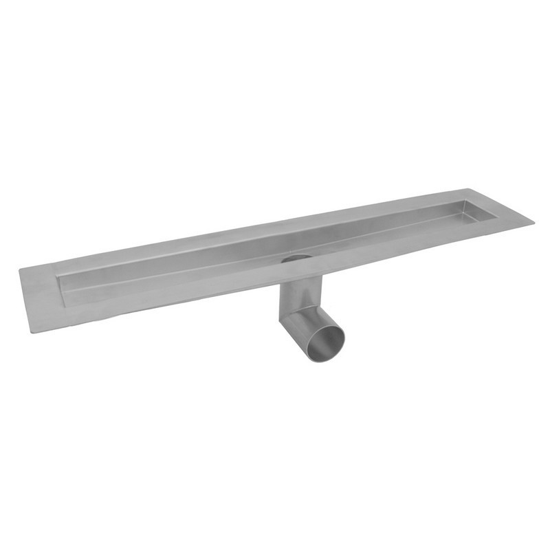 JACLO 85224-BSS 24 INCH ZERO EDGE SIDE OUTLET CHANNEL DRAIN BODY IN BRUSHED STAINLESS