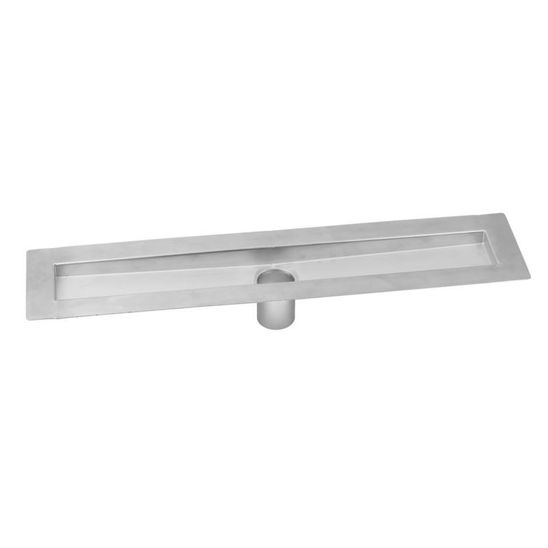 JACLO 88232-BSS 32 INCH ZERO EDGE BOTTOM OUTLET CHANNEL DRAIN BODY IN BRUSHED STAINLESS