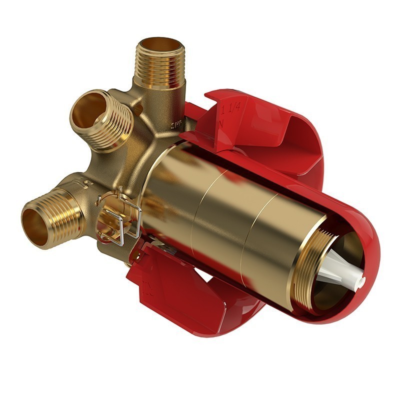 RIOBEL R45 3-WAY TYPE T/P (THERMOSTATIC/PRESSURE BALANCE) COAXIAL VALVE ROUGH WITHOUT CARTRIDGE